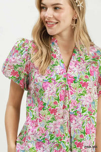 Umgee Floral Puff Sleeve Blouse 100100272031185 51 Affordable Fashion Under $100 Jerry's Apparel 