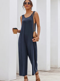 Sleeveless Wide Leg Casual Jumpsuit