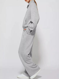 Half-Zip Sweatshirt and Wide-Leg Pants Set 101001840100593 40 Gifts for Her Jerry's Apparel 