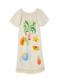 Frill Printed Off-Shoulder Dress