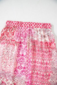 Printed Tassel Drawstring High Waist Maxi Skirt