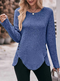 Ribbed Knit Long Sleeve T-Shirt 100100676091737 30 Affordable Fashion Under $100 Jerry's Apparel 