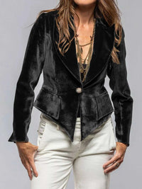 Velvet Lapel Collar One Button Blazer 100100335139968 39 Affordable Fashion Under $100 Jerry's Apparel 