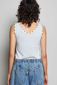 POL Studded Trim Button-Front Ruffle Detail Tank 100100880171752 43 Affordable Fashion Under $100 Jerry's Apparel 