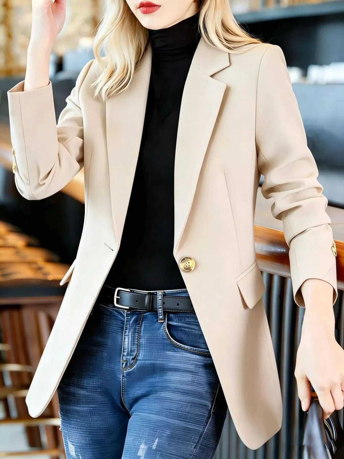 Full Size One Button Lapel Collar Blazer Plus Size 100100736237497 30 Affordable Fashion Under $100 Jerry's Apparel 