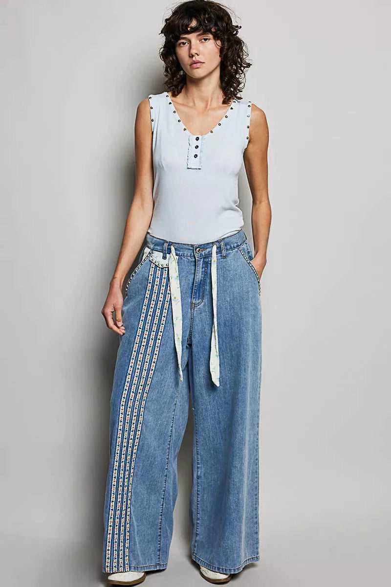 POL Studded Trim Button-Front Ruffle Detail Tank 100100880171752 43 Affordable Fashion Under $100 Jerry's Apparel 