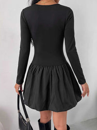 Square Neck Long Sleeve Bubble Hem Dress 100100214239023 39 Affordable Fashion Under $100 Jerry's Apparel 