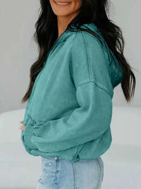 Half Zip Kangaroo Pocket Mineral Wash Baggy Hoodie 100100749285222 73 Affordable Fashion Under $100 Jerry's Apparel 