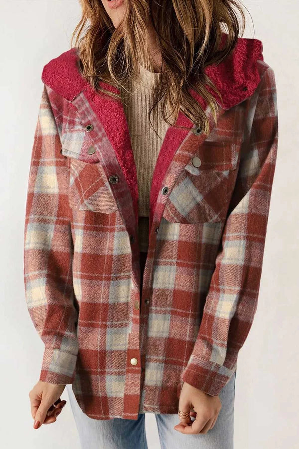 Fleece Lined Plaid Hooded Jacket 100100067851391 83 Affordable Fashion Under $100 Jerry's Apparel 