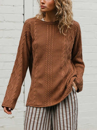 Crew Neck Cable-Knit Sweater 100100765071495 52 Affordable Fashion Under $100 Jerry's Apparel 