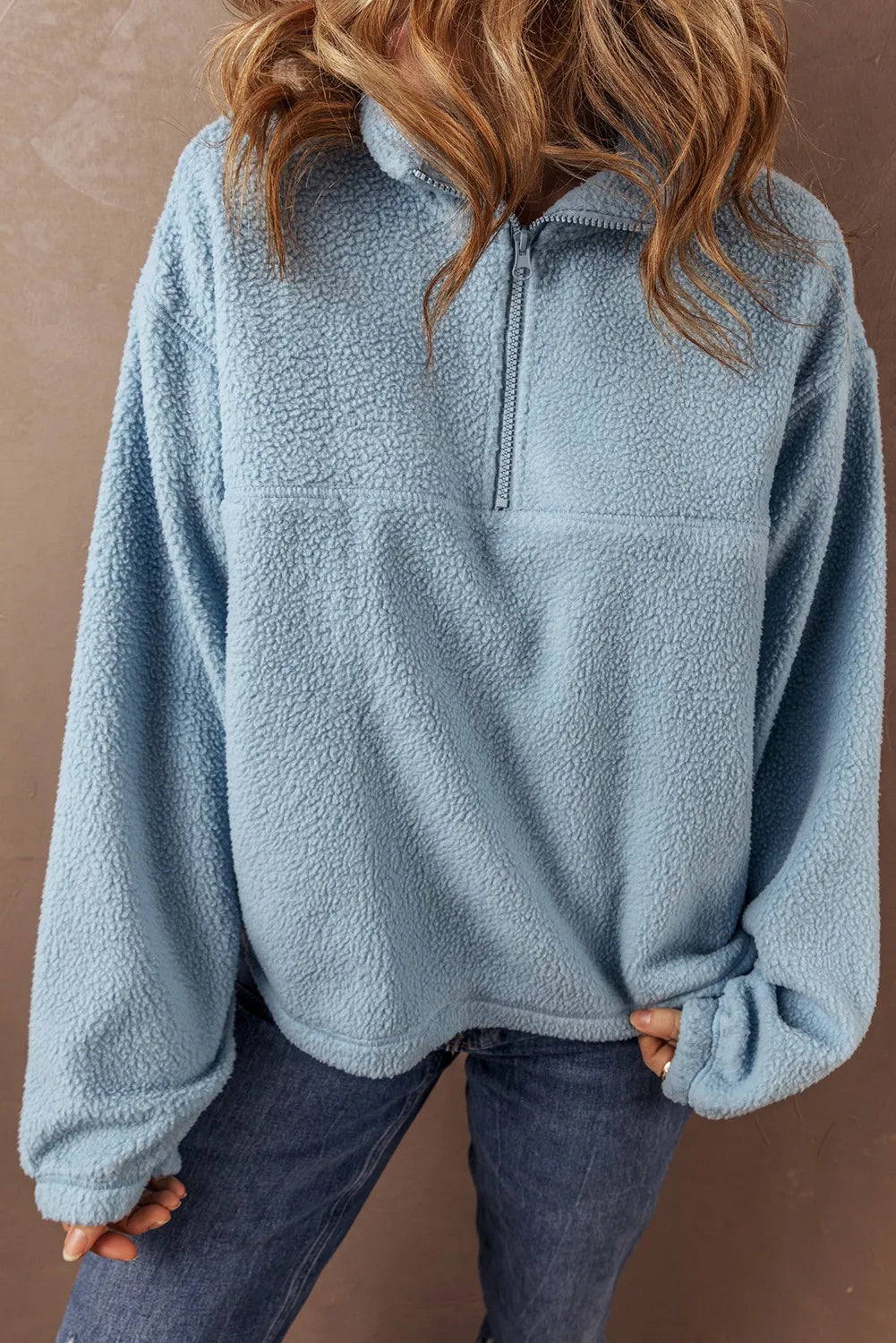 Half Zip Long Sleeve Sweatshirt