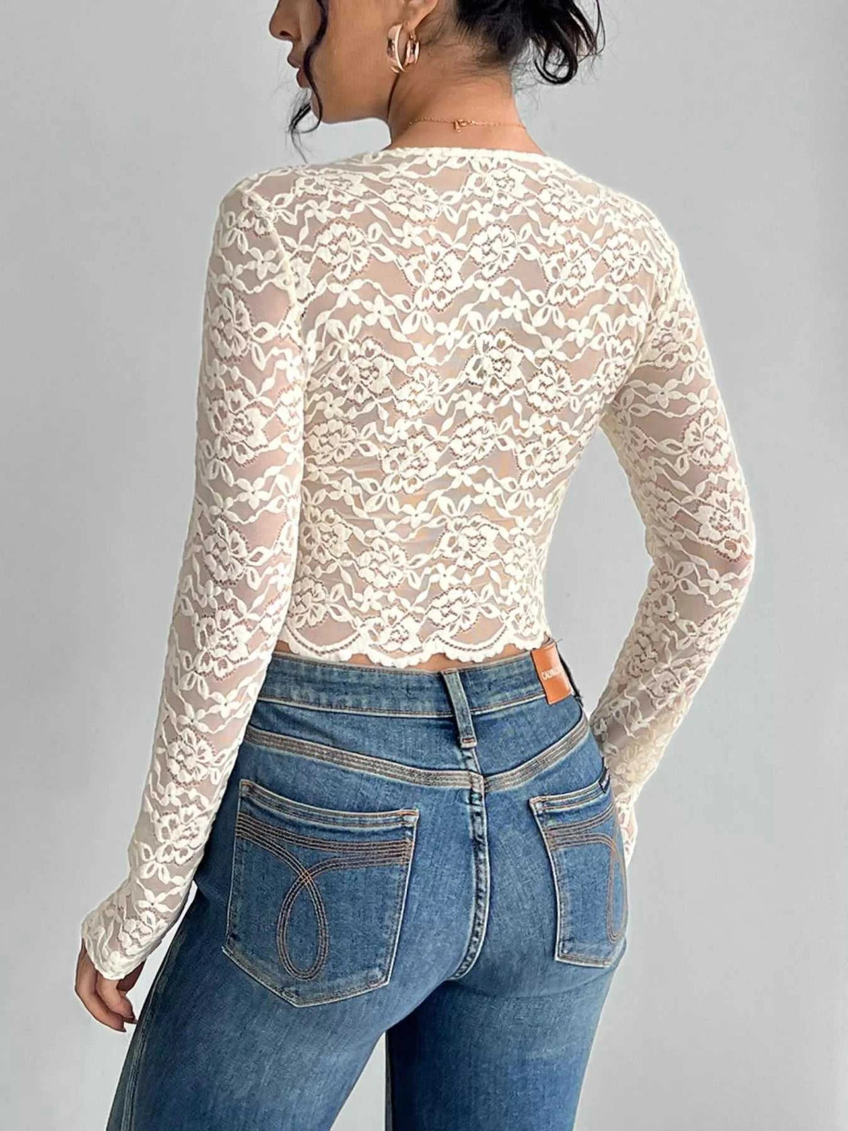 Elegant Lace V-Neck Long Sleeve Top 100100005580872 26 Affordable Fashion Under $100 Jerry's Apparel 