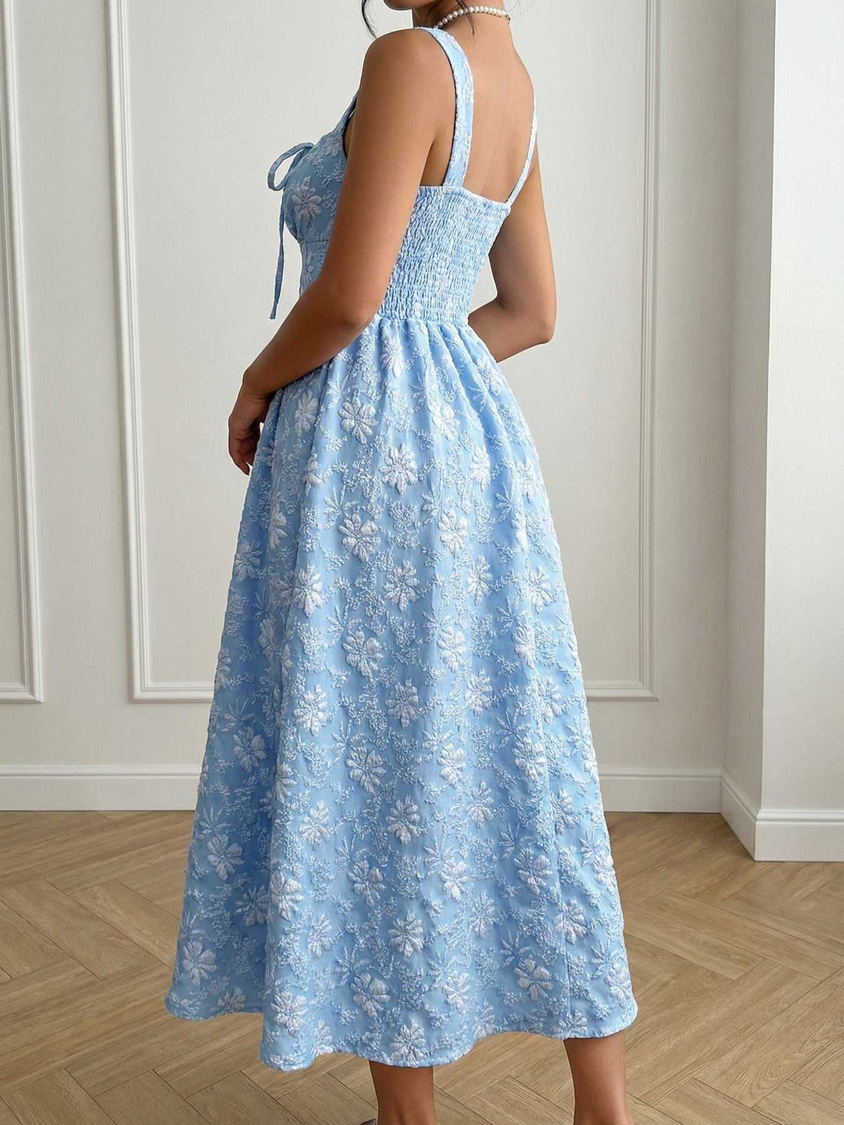 Floral Tie-Front A-Line Midi Dress 100100033507143 47 Affordable Fashion Under $100 Jerry's Apparel 