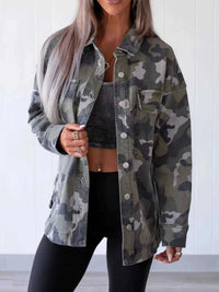 Camouflage Print Button Up Denim Jacket 101003062000961 67 Affordable Fashion Under $100 Jerry's Apparel 