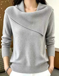 Full Size Asymmetric Ribbed Collar Sweater Plus Size 101002369014194 47 Affordable Fashion Under $100 Jerry's Apparel 
