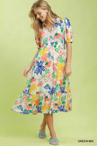 Umgee Watercolor Floral Tiered Midi Dress 100100802011336 62 Affordable Fashion Under $100 Jerry's Apparel 