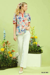Umgee Jacquard Bloomscape Print Top 100100050321038 49 Affordable Fashion Under $100 Jerry's Apparel 