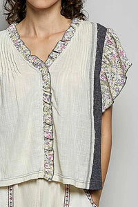 POL V-Neck Floral Ruffle Sleeve Blouse 100100225781650 62 Affordable Fashion Under $100 Jerry's Apparel 