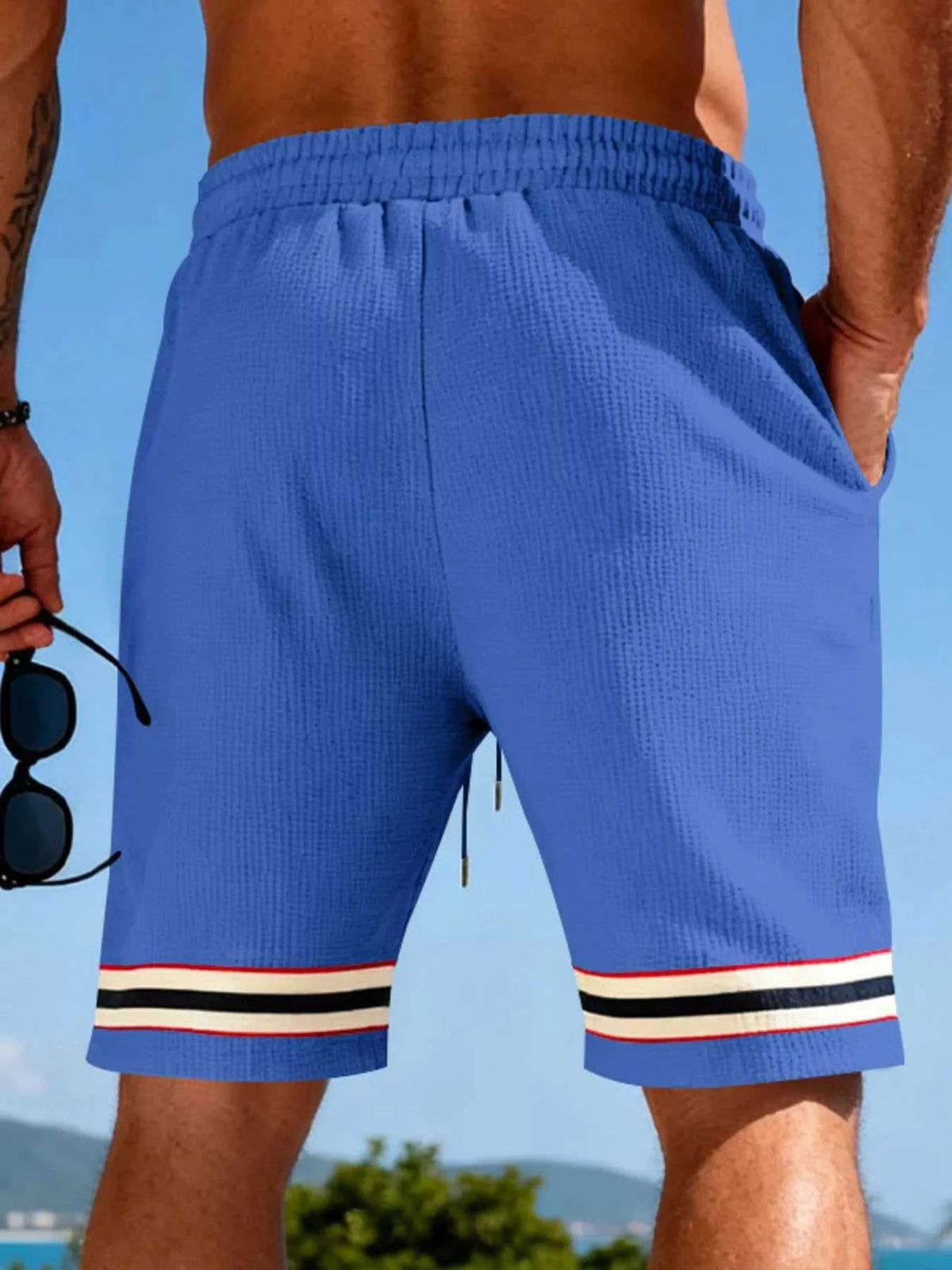 Men's Full Size Textured Knit Drawstring Shorts Plus Size 100400916555342 23 Affordable Fashion Under $100 Jerry's Apparel 