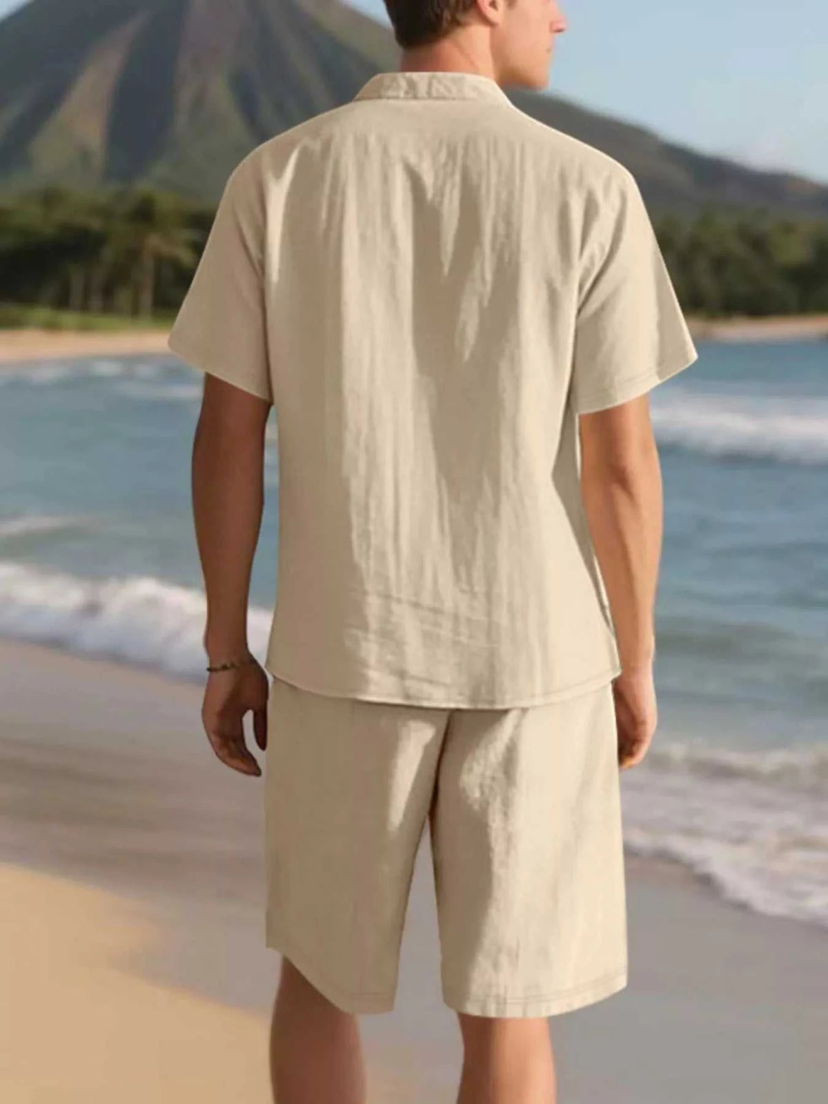 Men's Full Size Casual Button Up Shirt and Shorts Set Plus Size 100400482056628 44 Affordable Fashion Under $100 Jerry's Apparel 