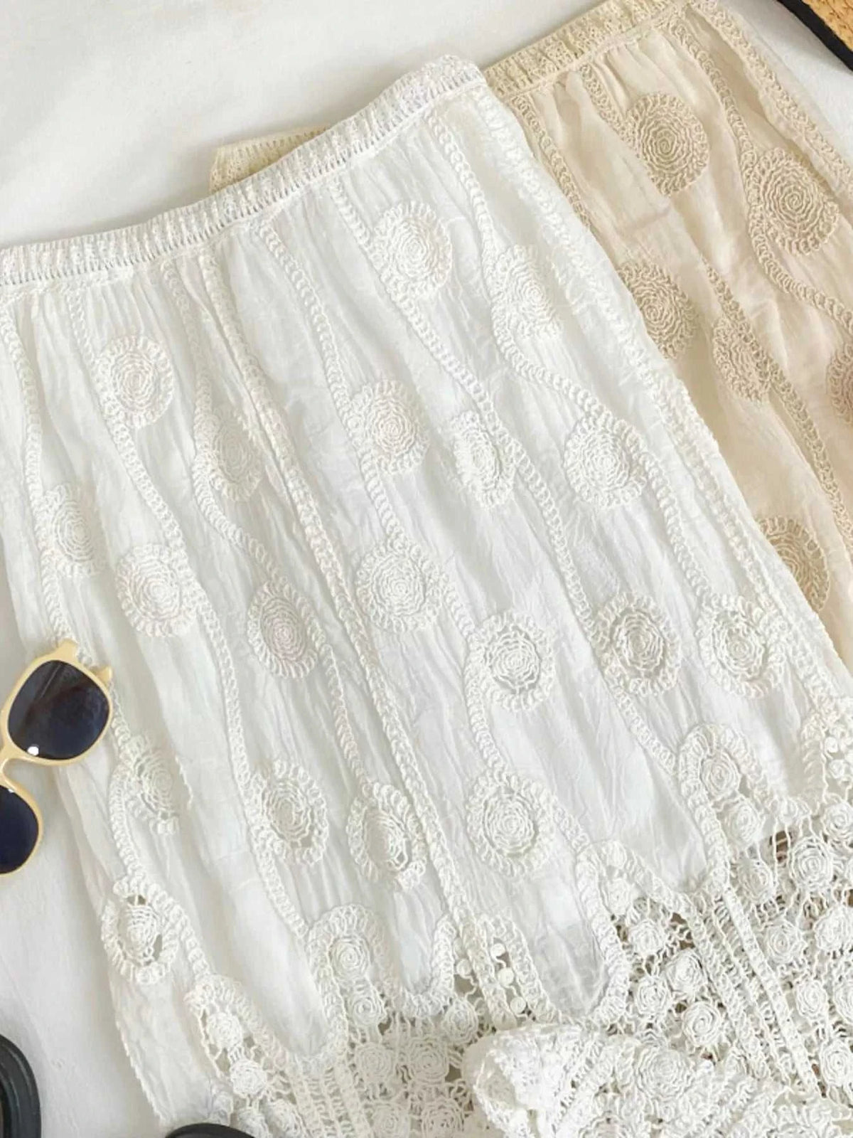 Lace Elastic Waist Midi Skirt 100100015303540 44 Affordable Fashion Under $100 Jerry's Apparel 