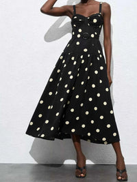 Polka Dot Sweetheart Neck Midi Dress 100100069830439 65 Affordable Fashion Under $100 Jerry's Apparel 