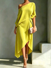 Full Size One-Shoulder Asymmetric Hem Midi Dress Plus Size 101001732260581 53 Gifts for Her Jerry's Apparel 