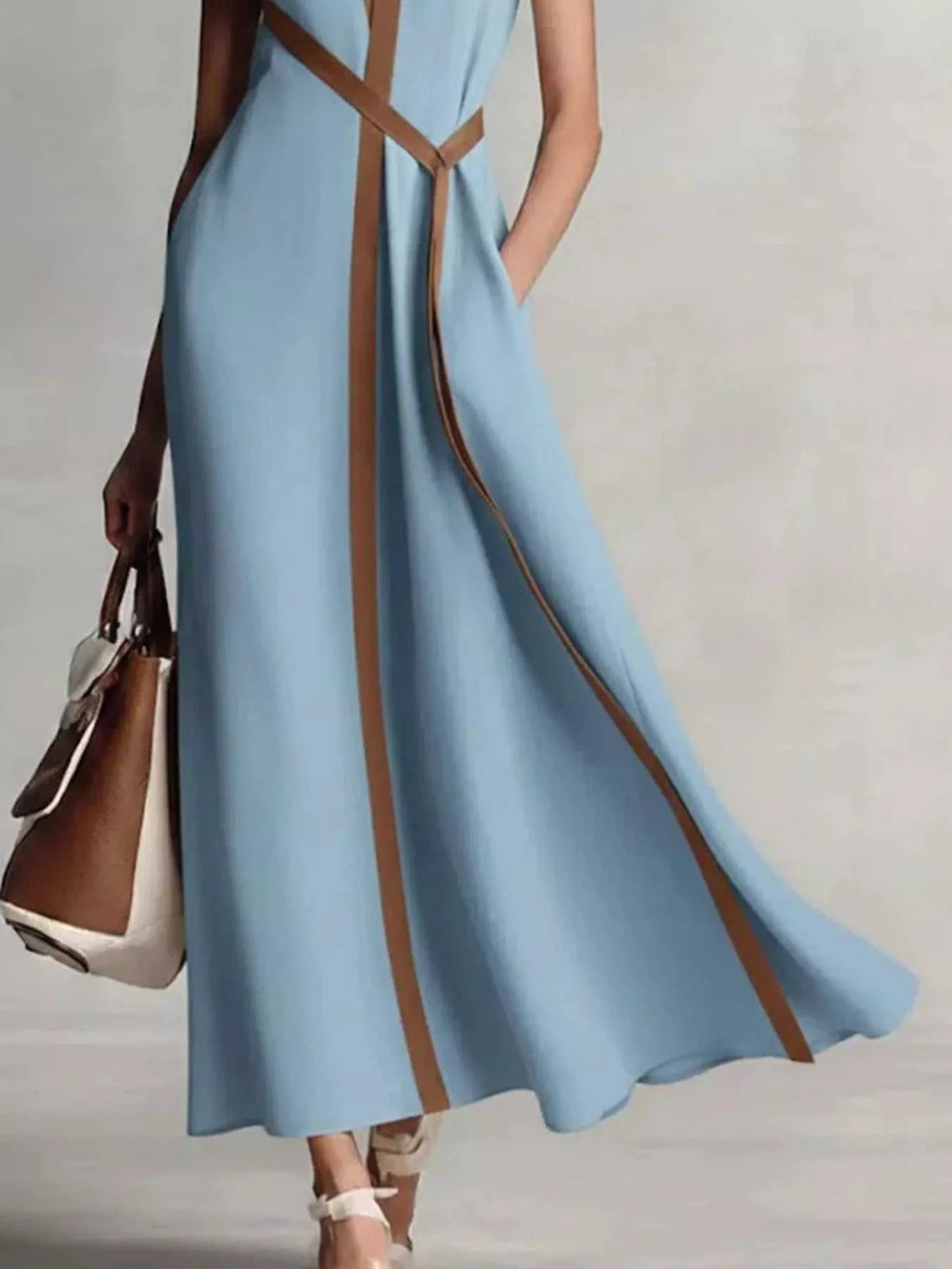 Full Size Contrast Trim Sleeveless Maxi Dress Plus Size 100100764511905 41 Affordable Fashion Under $100 Jerry's Apparel 