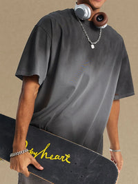 Men's Gradient Round Neck Half Sleeve T-Shirt
