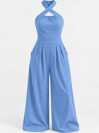 Full Size Halter Neck Wide-Leg Jumpsuit Plus Size 101001857800379 54 Affordable Fashion Under $100 Jerry's Apparel 