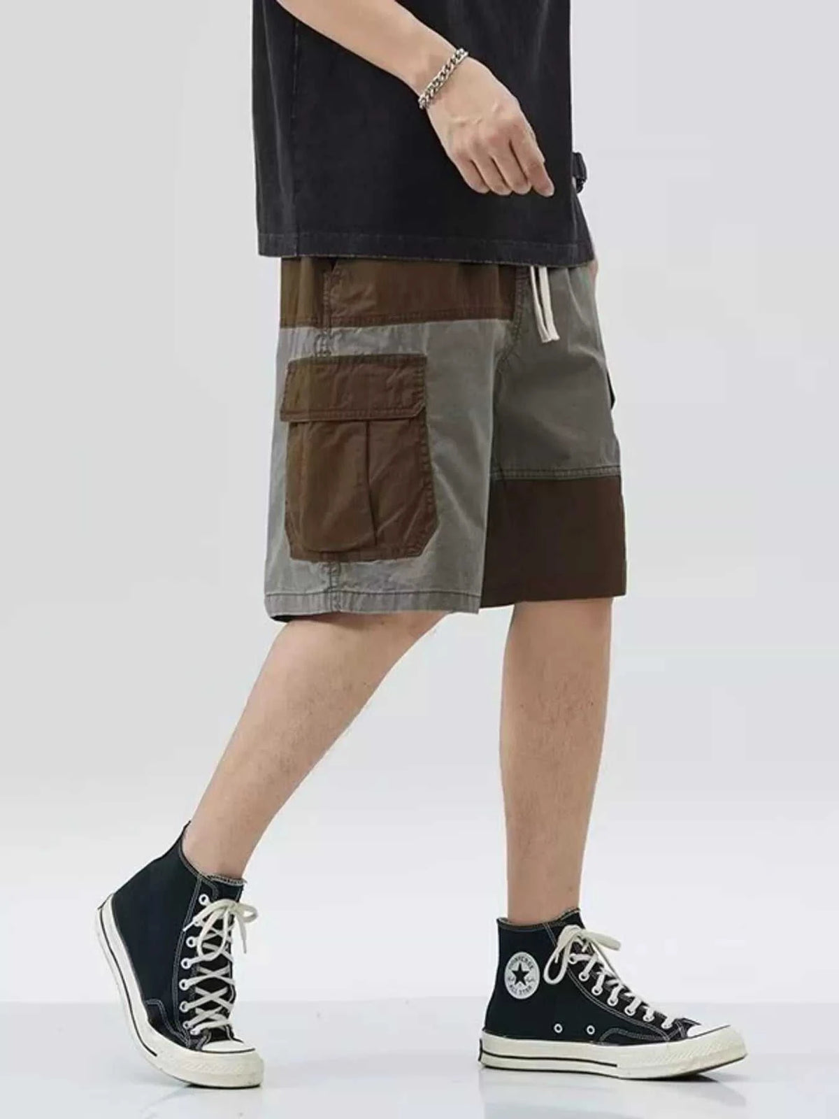 Men's Plus Size Two-Tone Cargo Shorts with Drawstring 100400078788252 34 Affordable Fashion Under $100 Jerry's Apparel 