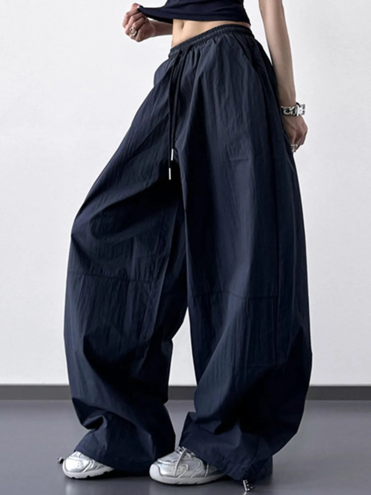 Oversized Wide Leg Drawstring Pants