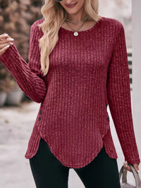 Ribbed Knit Long Sleeve T-Shirt 100100676091737 30 Affordable Fashion Under $100 Jerry's Apparel 