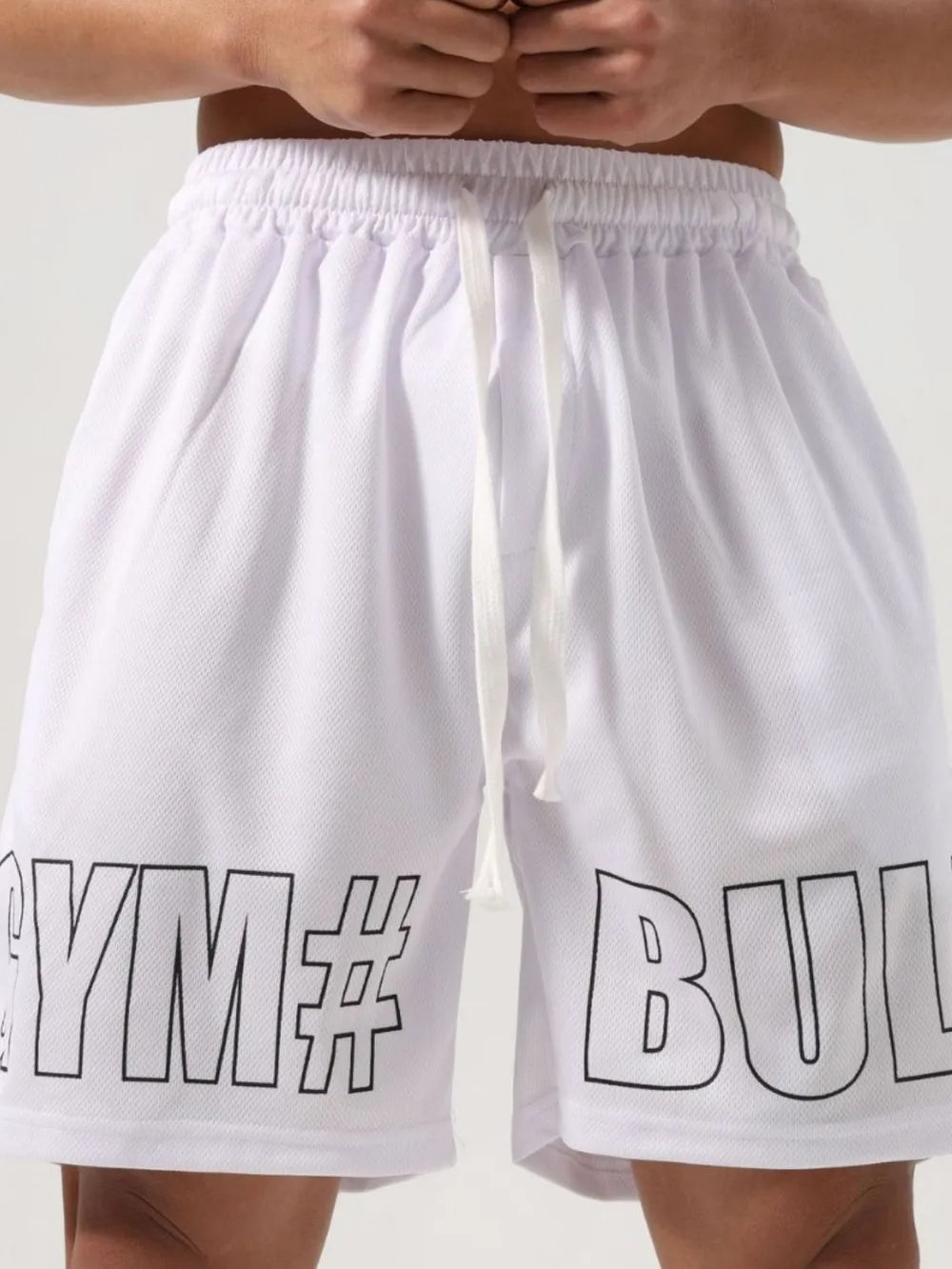 Men's Plus Size Letter Drawstring Shorts