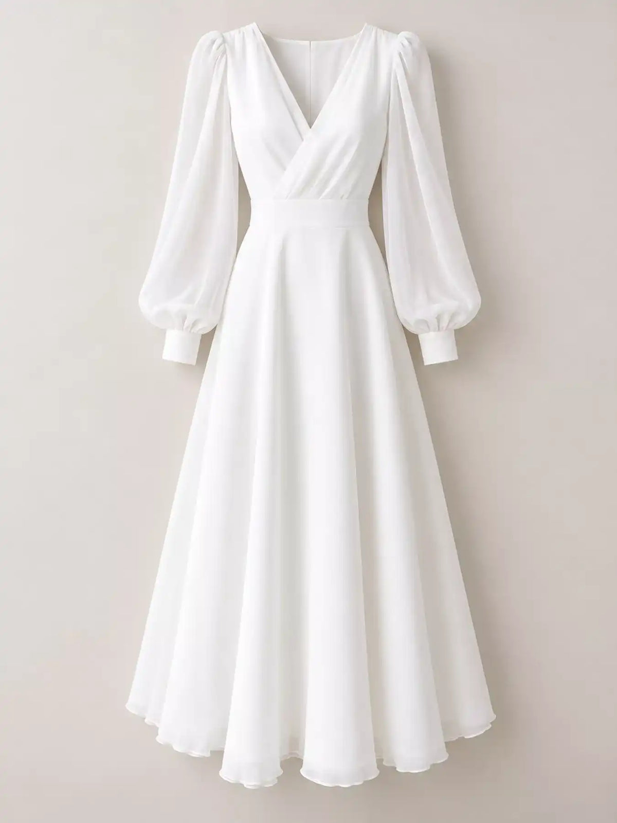 Surplice Lantern Sleeve Midi Dress 101001501640964 149 Brunch Dresses Jerry's Apparel 