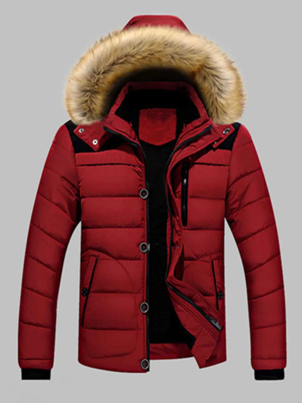 Men's Plus Size Padded Fur Hood Puffer Jacket 100400152368217 96 Affordable Fashion Under $100 Jerry's Apparel 