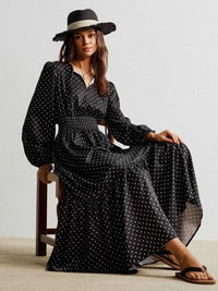 Polka Dot Long Sleeve Maxi Dress 100100228731995 49 Gifts for Her Jerry's Apparel 
