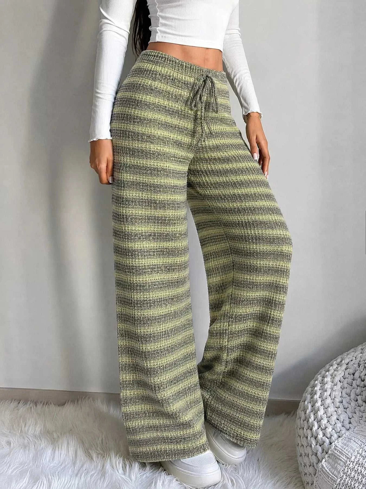 Striped Knit Wide-Leg Pants 100100141588956 35 Affordable Fashion Under $100 Jerry's Apparel 