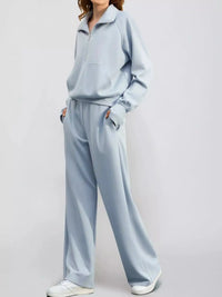 Half-Zip Sweatshirt and Wide-Leg Pants Set 101001840100593 40 Gifts for Her Jerry's Apparel 