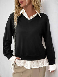 Perfee Faux Layered Contrast Long Sleeve Sweatshirt 100100110011462 33 Affordable Fashion Under $100 Jerry's Apparel 
