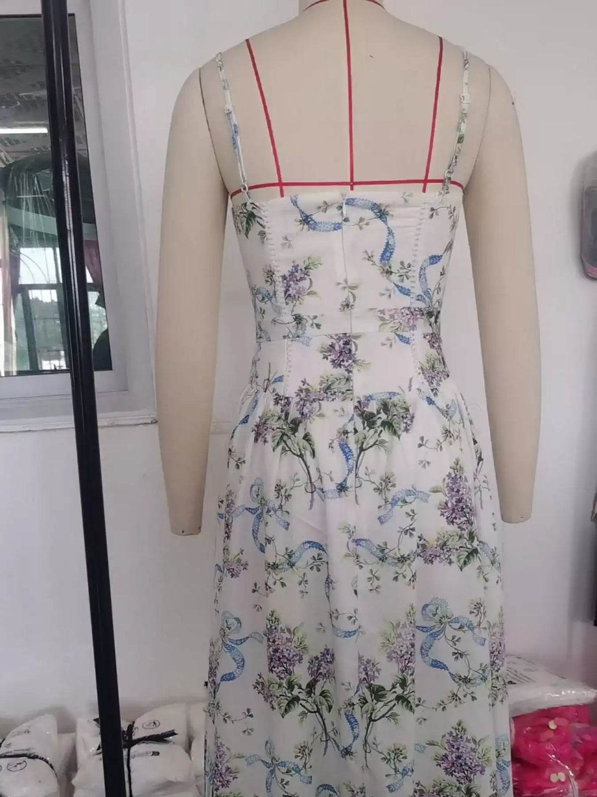 Floral Spaghetti Straps Midi Dress 101001005550846 56 Affordable Fashion Under $100 Jerry's Apparel 