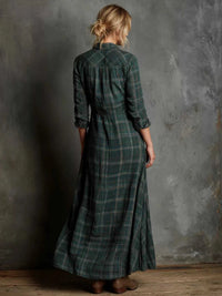 Full Size Plaid Button-Down Maxi Dress Plus Size 100100974392758 44 Affordable Fashion Under $100 Jerry's Apparel 