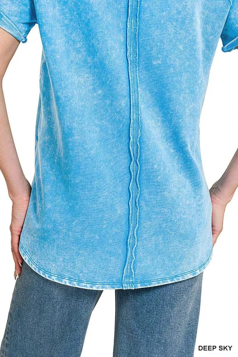 Zenana French Terry Washed Curved Hem Top 100100327761440 25 Affordable Fashion Under $100 Jerry's Apparel 