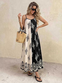 Color Block Floral Print Cami Dress 100100066494060 32 Women's Midi Dress Affordable Boutique Dresses Under $50 Jerry's Apparel 