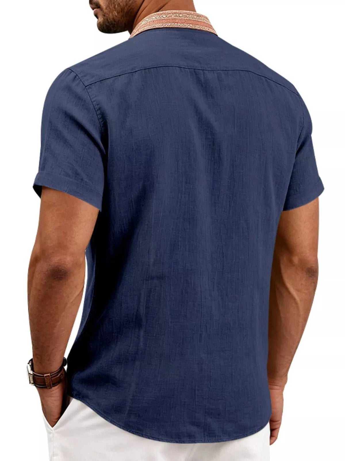 Men's Full Size Casual Short Sleeve Linen Shirt Plus Size 104001576183834 29 Affordable Fashion Under $100 Jerry's Apparel 