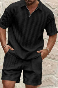 Men's Full Size Zip Collar Short Sleeve Top and Shorts Set Plus Size 100400014755728 39 Affordable Fashion Under $100 Jerry's Apparel 