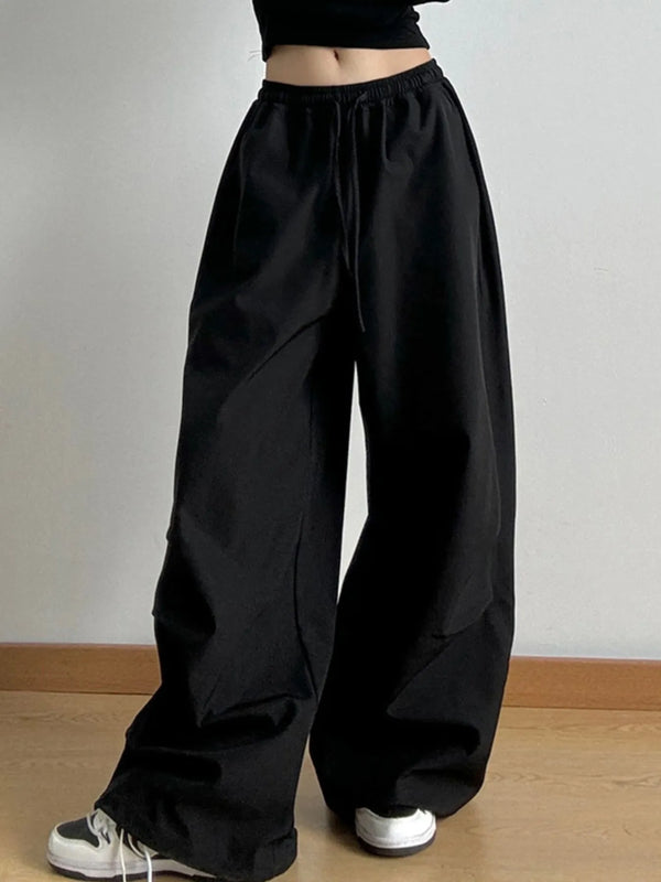 Wide Leg Pants with Drawstring Waist