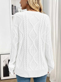 Cable Knit Round Neck Long Sleeve Sweater 100100086035617 48 Seasonal Fashion Collections Jerry's Apparel 