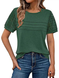 Lace Short Sleeve Round Neck T-Shirt 101001963259093 27 Affordable Fashion Under $100 Jerry's Apparel 