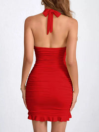Ruched Halter Neck Bodycon Mini Dress 101001241020171 35 Gifts for Her Jerry's Apparel 